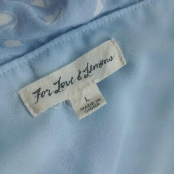 For Love and Lemons Blue White Sweetheart Wrap Mini Dress SOLD OUT - Picture 3 of 5